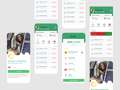 Solar Pre-Paid System App app design ui ux website