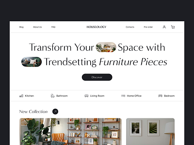 Furniture Ecommerce Website Concept branding e commerce fonts furniture hero landing page logo minimalism online shop shop store ui design ux