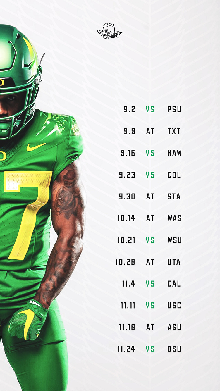 Oregon Football 2023 Schedule Story by Maggie Troxell on Dribbble