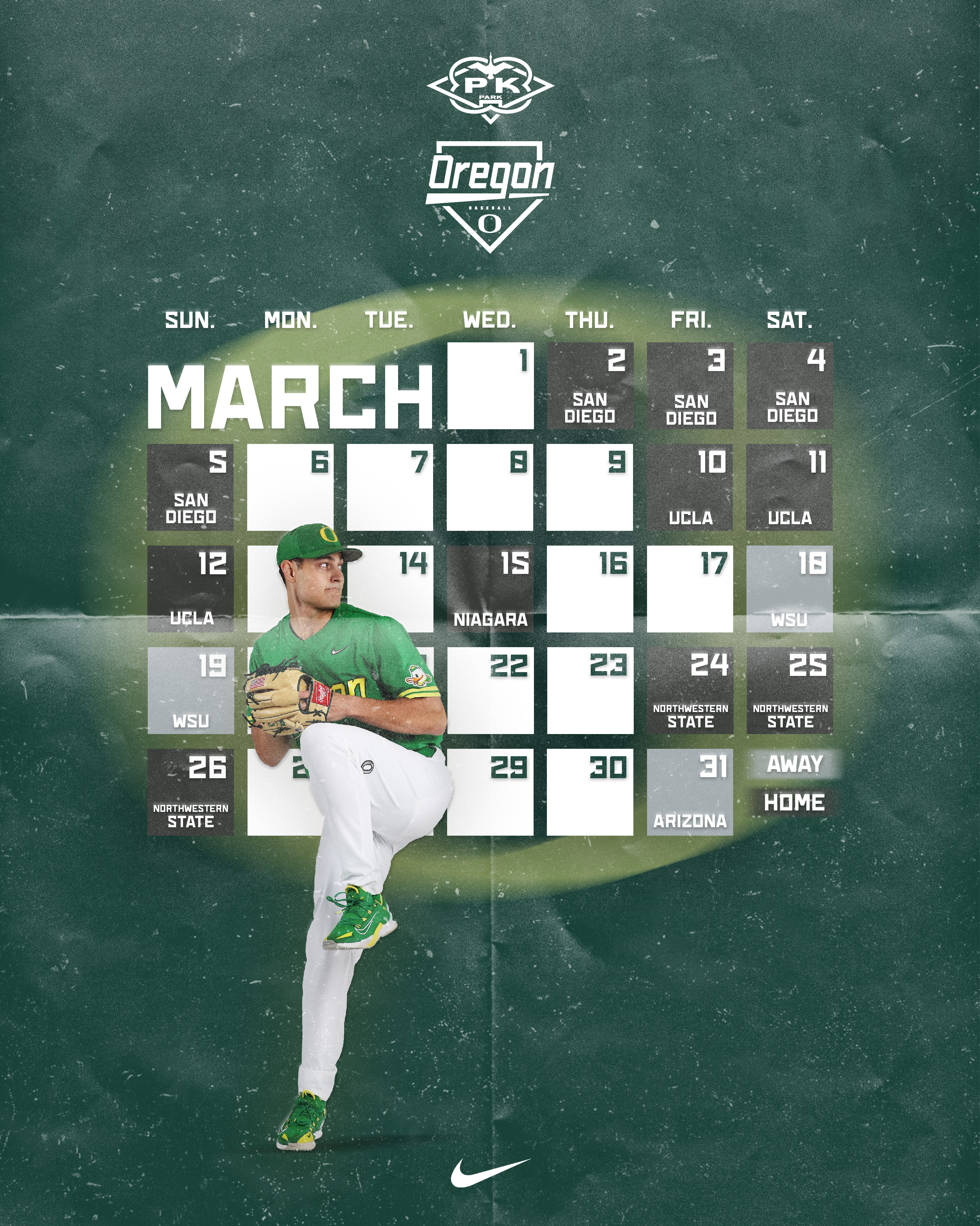 Oregon Baseball 2023 Schedule Post branding design graphic design illustration logo typography