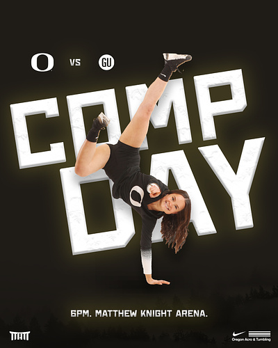 Oregon Acrobatics Competition Day Post branding design graphic design typography