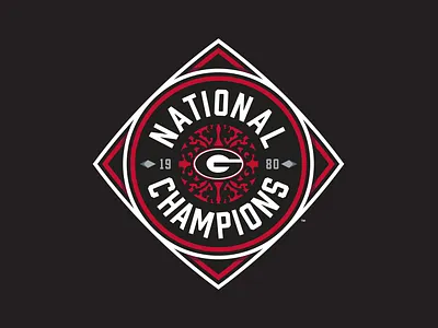 University of Georgia Football 1980 National Championship Logo branding design graphic design illustration logo vector