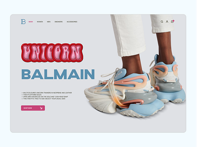Balmain Unicorn – Redesign Concept design figma ui ux web design