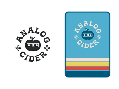 Analog Hard Cider 70s 80s alcohol analog apple badge beer beer can branding cassette tape hard cider logo design old school pacific northwest retro stripes throwback typography vintage washington cider