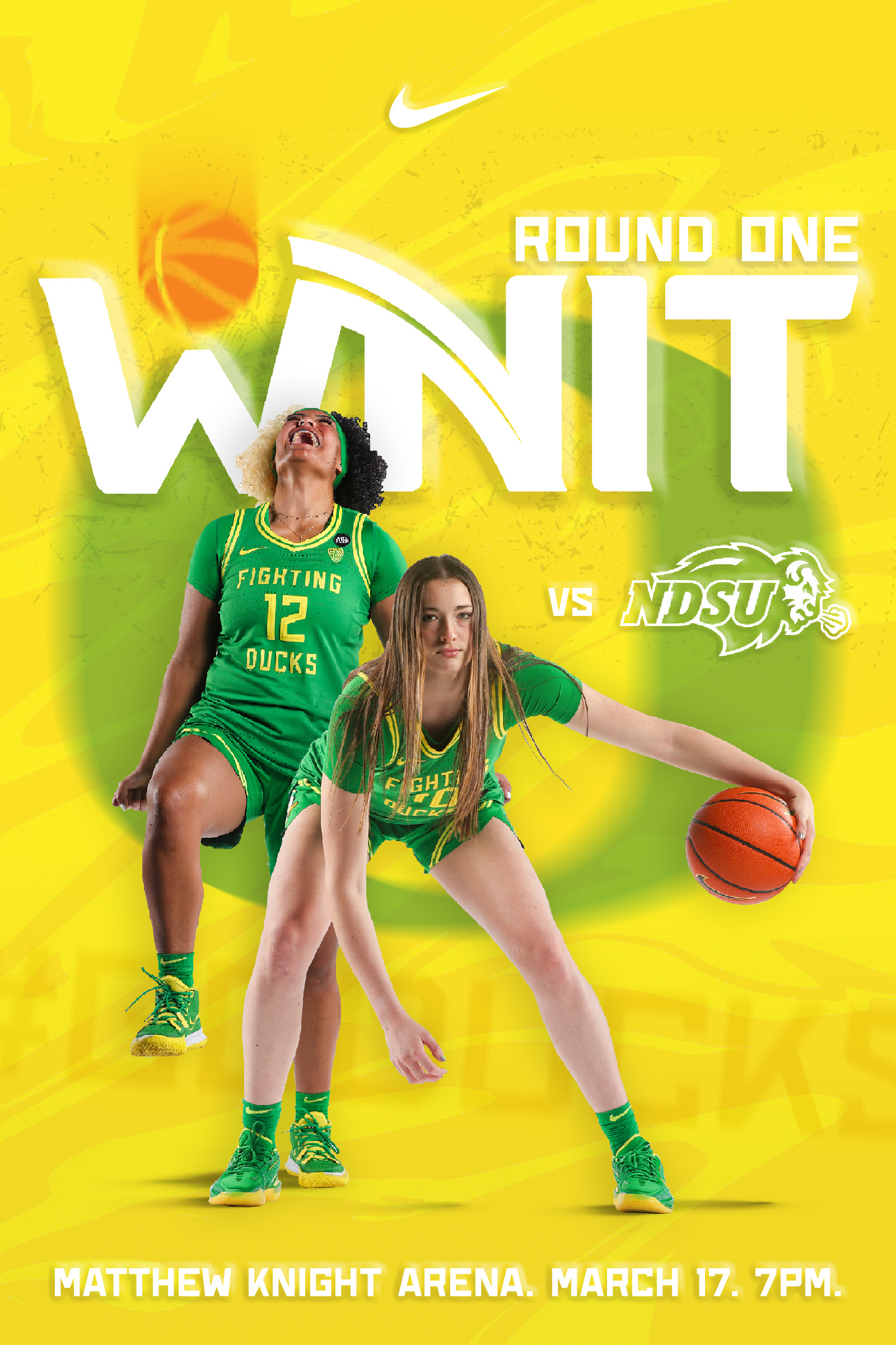 Example of Oregon Women's Basketball NIT Round 1 Post