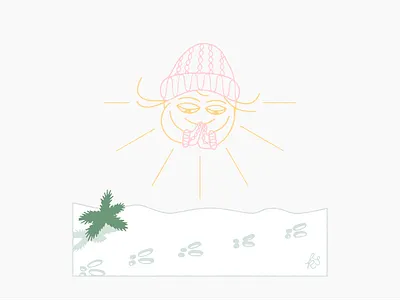 Trail character cute forest hand drawn illustration snow sun stories sunshine trail vector winter