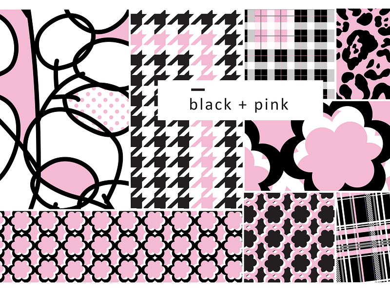 Simply Chic / Black + Pink design graphic design illustration print