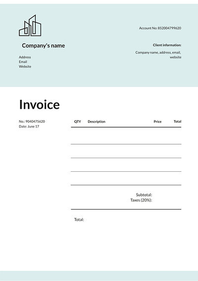 Invoice Sample branding custom design graphic design invoices