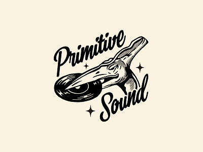Primitive Sound logo @gaswey branding graphic design logo record song vinyl
