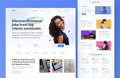 Blinq - Landing Page Design design landing page ui web design