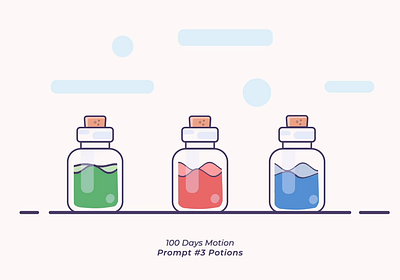 100 Days of Motion #3 Potions adobe illustrator after effects animation graphic design illustration motion graphics vector