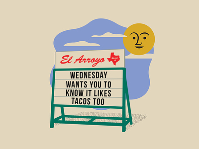 El Arroyo Sign austin design illustration marquee sign sun tacos tex mex texas