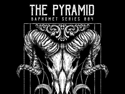 The Pyramid "Baphomet Series 004" album cover baphomet black metal brutal creepy dark darkart design illustration logo pyramid satan