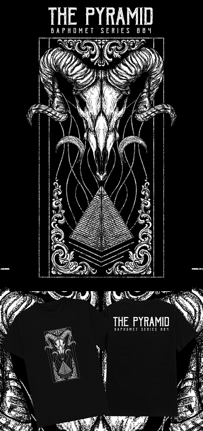 The Pyramid "Baphomet Series 004" album cover baphomet black metal brutal creepy dark darkart design illustration logo pyramid satan