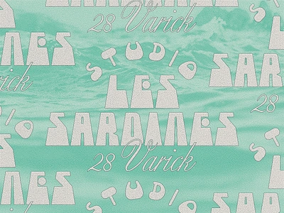 Les Sardines 70s fish french funky illustration lettering ocean sardines seafood type vintage