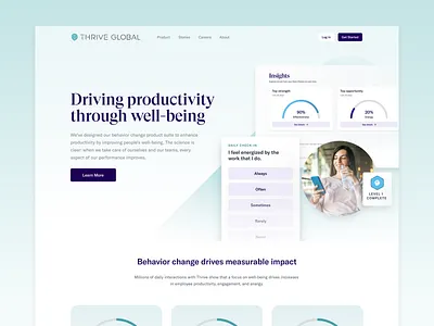 Product Hero design hero hero image landing page mental health product product ui productivity ui ux web page website wellness