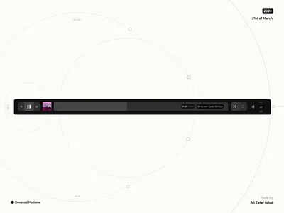 Devoted Motions branding brutalist components design system figma interaction design media minimal minimalism mobile motion design music playback player product design simple tablet ui ux web