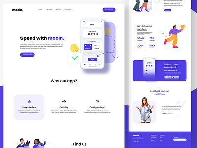 Mooln Wallet - Landing Page Web Design landing page ui web design