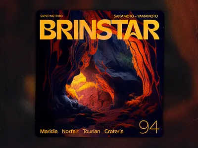 Brinstar fonts grit grunge metroid photoshop poster snes texture type typography