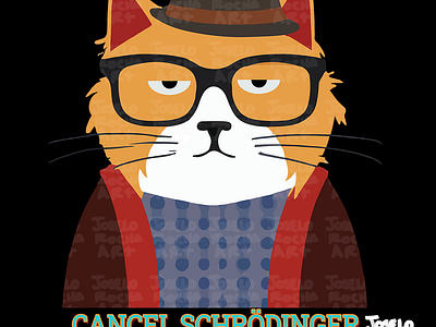 Schrodinger's Cat cancel cat illustration fedora illustration