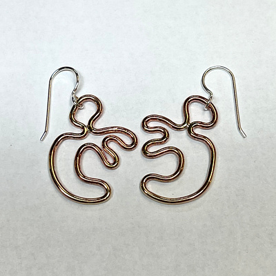 Wire Construction 1 3d earrings jewelry metal