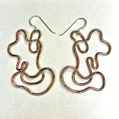 Wire Construction 2 3d earrings jewelry metal wire