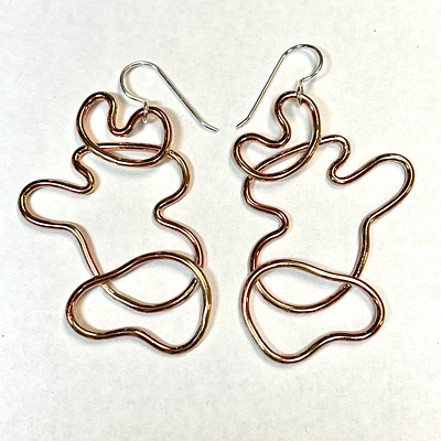 Wire Construction 3 3d earrings jewelry metal wire