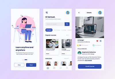 Online Course UI design education online course apps ui