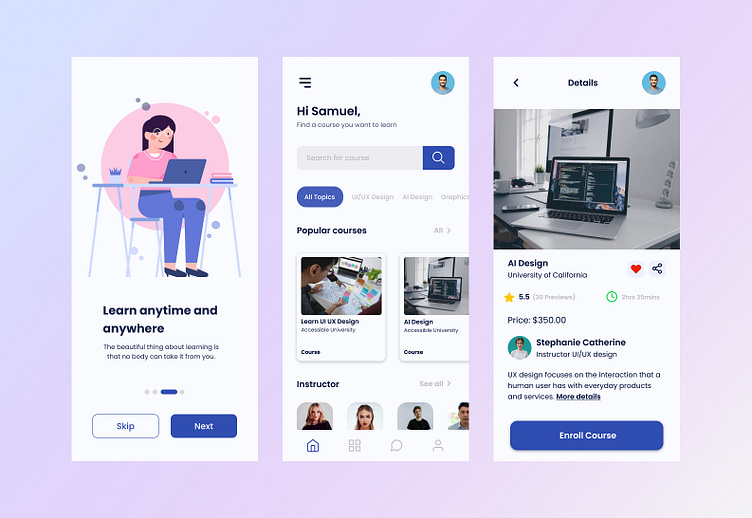 Online Course Ui Design By Adejoye Oluwadare Samuel On Dribbble Online Course Ui Design By Adejoye Oluwadare Samuel On Dribbble