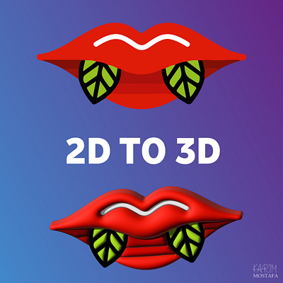 2D TO 3D LIPS design graphic design illustartor illustration lips modern simple ui vector