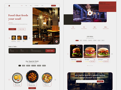 Home Town Restaurant Website baverage buffet burger cafe chicken fry ecommerce website figma fnb food food web foodie graphic design landing page meal nft marketplace pasta portfolio website restaurant restaurant landing page ui