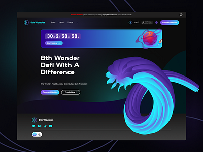 8th Wonder Website Design crypto dailyui dailyuichallenge design gradiend design illustration landing page mobile app design ui ui ux design ui ux learner ux website