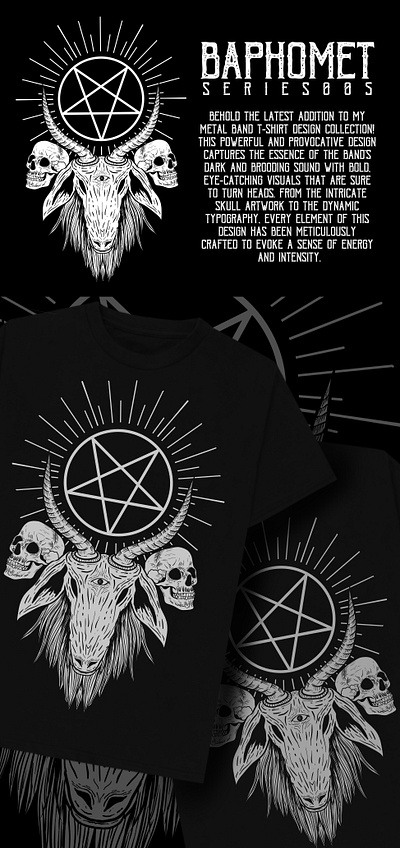 BAPHOMET SERIES 005 album cover baphomet black metal brutal creepy dark darkart design illustration logo tshirt tshirt design tshirt illustration
