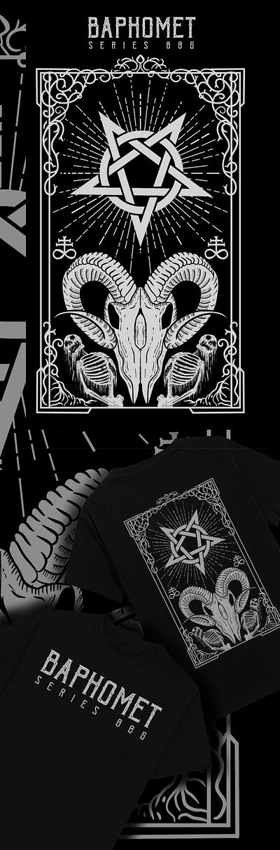 Baphomet Series 006 album cover baphomet black metal brutal creepy dark darkart design illustration logo menchandise merchandise band satanism tshirt tshirt dark tshirt darkart tshirt design