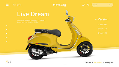 Motorcycle Shop UI Start Page Design design designer figma graphic design simple stating page ui ui design ux uxui web web design yellow