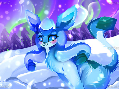 Glaceon - Pokemon Fanart character character design digital art digitalart fanart fantasy glaceon illustration pokemon rocioam7