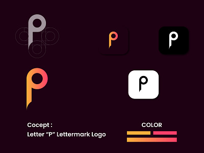 letter "P" lettermark logo adobe illustrator branding graphic design lettermark logo logo logo design marketing