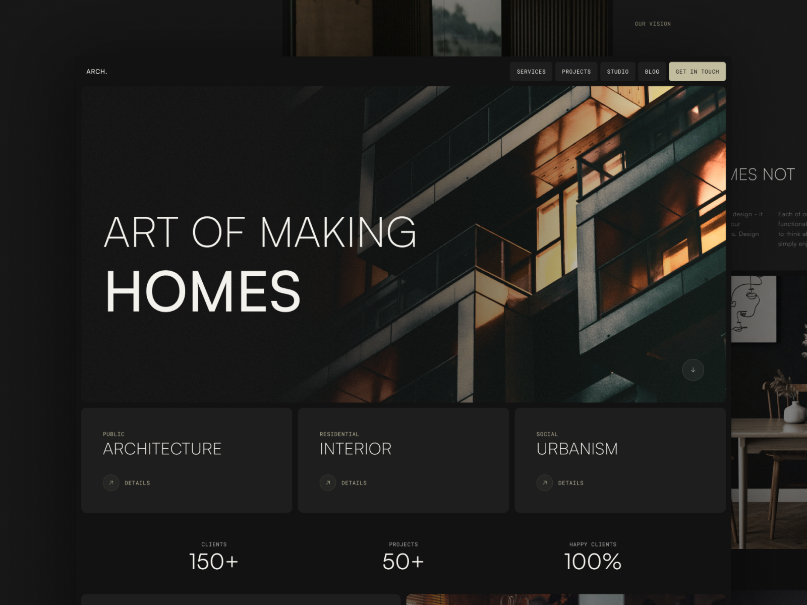 Architecture studio app architecture architecture studio branding concept design illustration interior landing logo studio ui ux web website