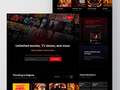 Designing Netflix's Website For Nigerians movie website netflix netflix website tv shows website ui uiux web design website designer website developer
