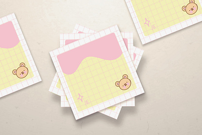 Cute teddy bear design stationery design graphic design illustration papeleria stationery vector