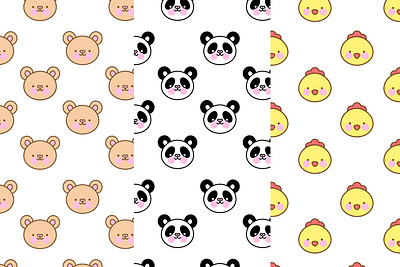 Cute patterns animal animales design graphic design illustration lindos oso panda patrones pollito ve vector