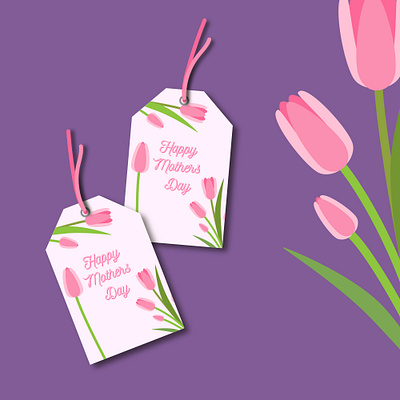Mother's day card with illustrations of tulips card design flowers graphic design illustration mom tulipanes vector
