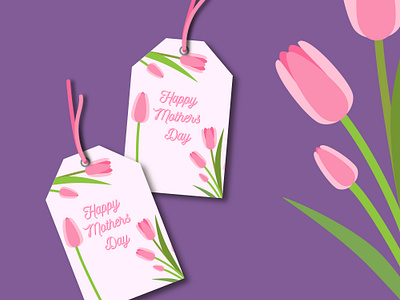 Mother's day card with illustrations of tulips card design flowers graphic design illustration mom tulipanes vector