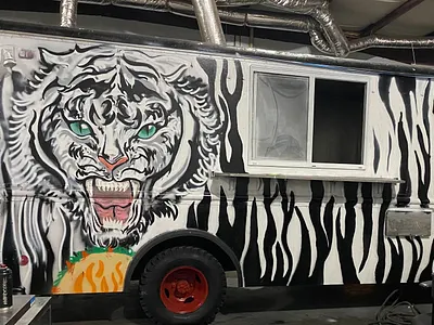 Tiger Tacos Truck Design foodtruckart foodtruckdesign graffiti graffiti artist graphicdesign spray paint tigerart