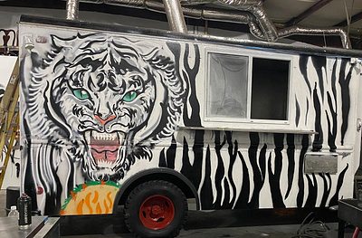 Tiger Tacos Truck Design foodtruckart foodtruckdesign graffiti graffiti artist graphicdesign spray paint tigerart