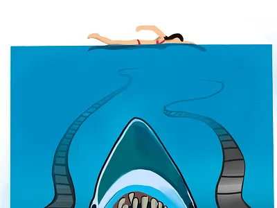 Jaws recreation branding design details digital art graphic design illustration jaws logo movie poster poster design