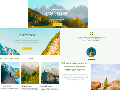 Love-nature website design design figma figma figma website illustration landing page landing page design landing page website love nature website ui ux web design website website design website landing page wireframe