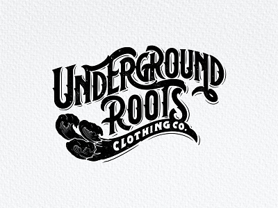 Underground Roots Clothing Co. branding custom lettering design graphic design hand drawn hand lettering lettering logo logo type tees tshirt design typography vintage design