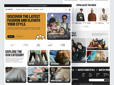 EVERSTORE - Fashion Store Landing Page clothing ecommerce fashion fashion style landing market marketplace model olshop online shop online store page shop shopping store style trend ui ux web design