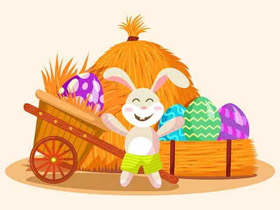 easter rabbits and eggs animation bunny design easter eggs eggs hunt graphic design illustration vector